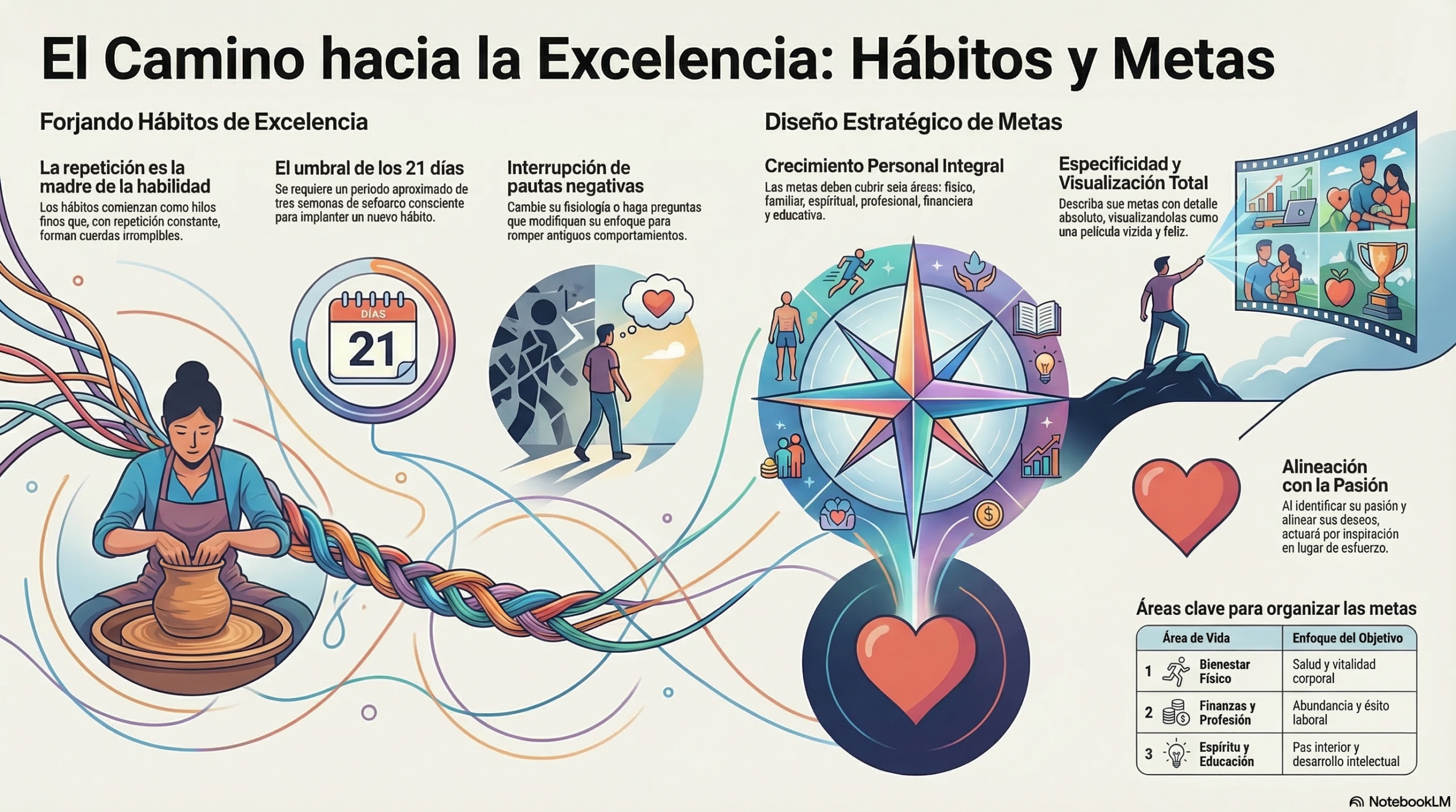 Crecimiento y excelencia personal: cómo desarrollar hábitos, metas y una vida con propósito